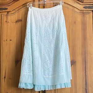 Vintage Hand Dyed Talbots Petites Eyelet Lace Maxi Skirt